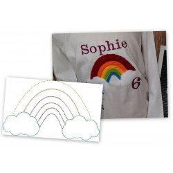 Stickdatei - Regenbogen Fransenappli